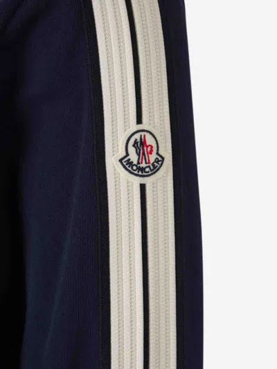Moncler Men's Striped-sleeve Track Jacket In Black