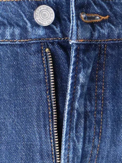 Frame Straight Trousers With Front And Back Pockets In Blue