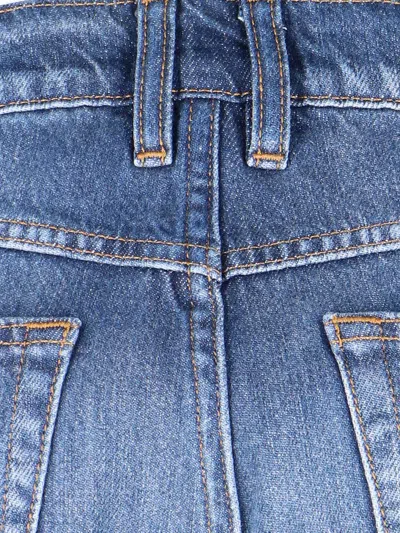 Frame Straight Trousers With Front And Back Pockets In Blue