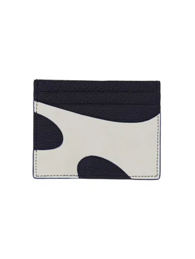 Ferragamo Leather Card Holder Contrast Design In White