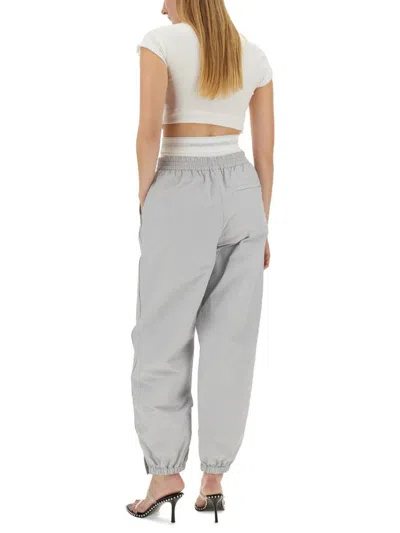 Alexander Wang Women Sports Pants With Integrated Underwear In Gray