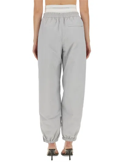 Alexander Wang Women Sports Pants With Integrated Underwear In Gray