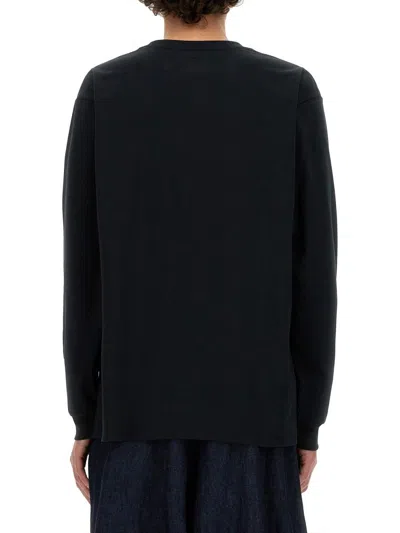 Needles Black Crew-neck Sweatshirt With Embroidery In Black