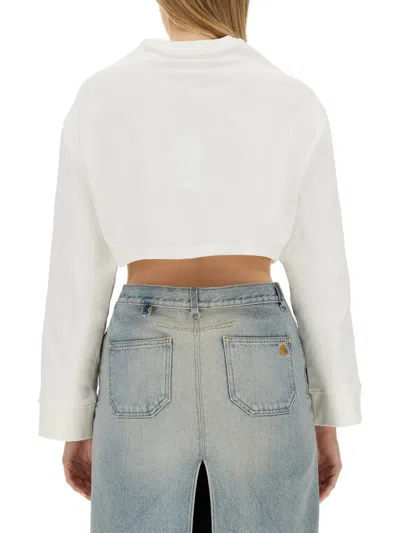 Courrèges Courreges Woman Sweatshirt Ivory Size L Cotton In White