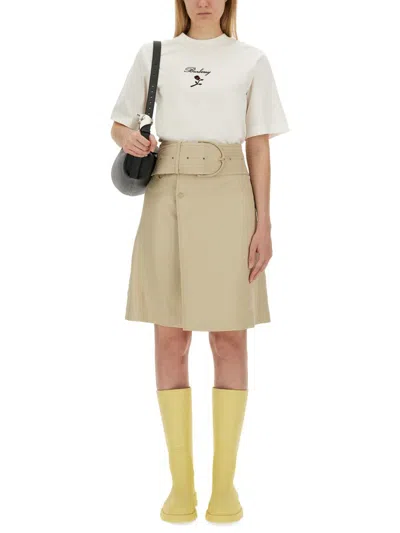 Burberry A-line Belted High-waisted Skirt In Neutral