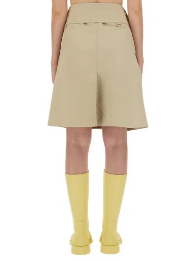 Burberry A-line Belted High-waisted Skirt In Neutral