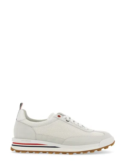Thom Browne White Textile Tech Runner Sneakers In Neutral