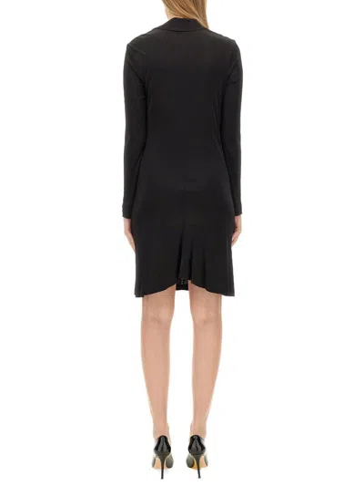 Helmut Lang Liquid Jersey Cowl-neck Dress In Black