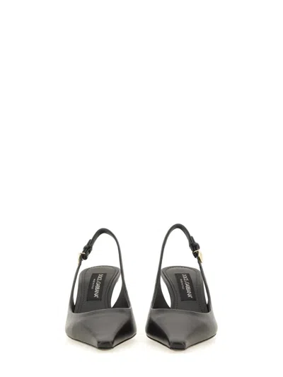 Dolce & Gabbana Slingback With Logo In Black