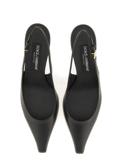 Dolce & Gabbana Slingback With Logo In Black