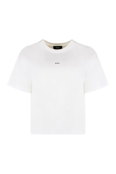 Apc A.p.c. Cotton Crew-neck T-shirt In Metallic