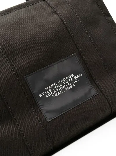 Marc Jacobs 'the Tote' Black Tote Bag With Contrasting Logo Print In Cotton Black Woman