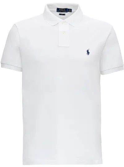 Polo Ralph Lauren Embroidered Logo Short-sleeve Polo Shirt In White