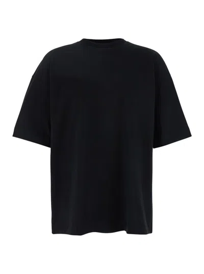 Juunj Black Oversize T-shirt With Rear Graphic Print In Black
