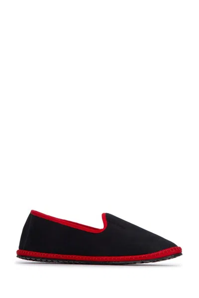Vibi Venezia Black Slip On Loafers In Black