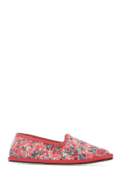 Vibi Venezia Printed Canvas Ballerinas In Multi