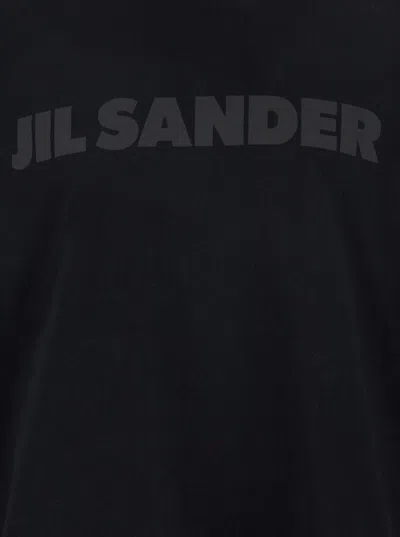 Jil Sander Cotton Jersey Logo T-shirt In Black