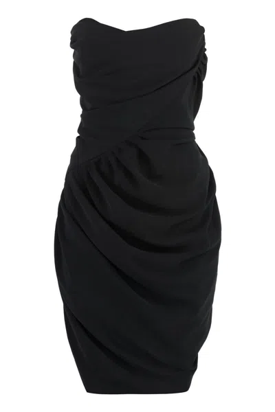 Vivienne Westwood Gathered-detailed Strapless Mini Dress In Black