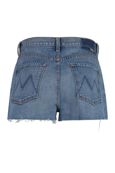 Mother The Ditcher Denim Shorts In Blue