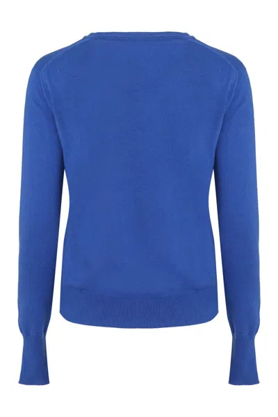 Vivienne Westwood Orb-embroidered Cotton-cashmere Jumper In Blue