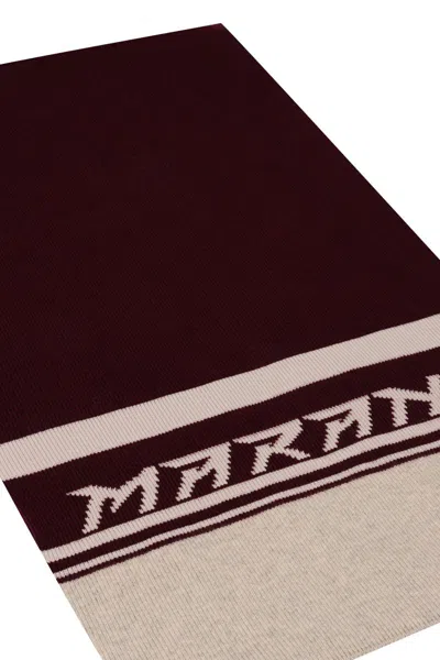 Isabel Marant Wool Blend Scarf With Logo Intarsia