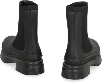 Valentino Garavani  Garavani - Rockstud M-way Leather Chelsea Boots In Black