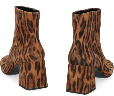 Miu Miu 80mm Leopard-print Ankle Boots In Brown