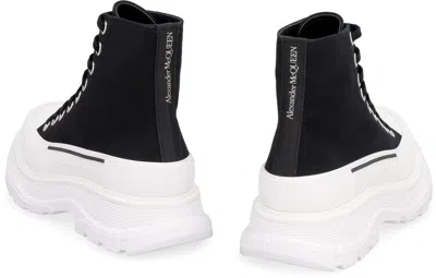 Alexander Mcqueen Tread Slick Lace-up Ankle Boots In Black