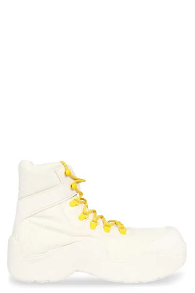 Bottega Veneta Puddle Bomber Lace-up Boots In Neutral