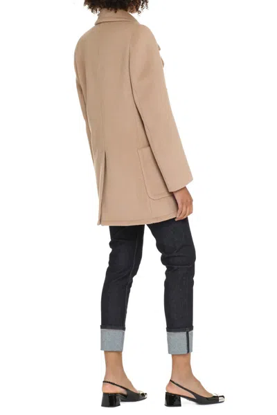 Stella Mccartney Double-breasted Wool Coat In Brown