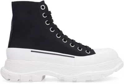 Alexander Mcqueen Tread Slick High-top Sneakers In Black
