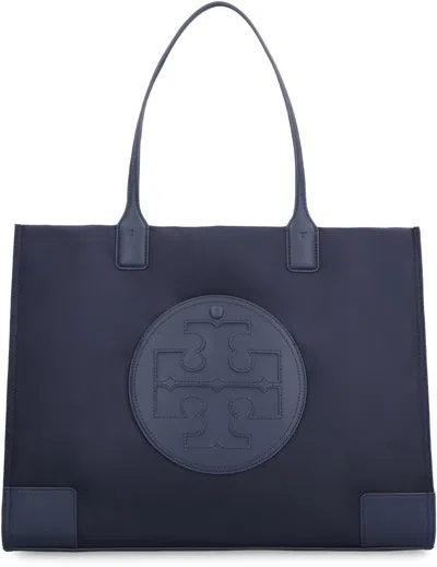 Tory Burch 'ella Small' Blue Tote Bag With Tonal Logo Detail