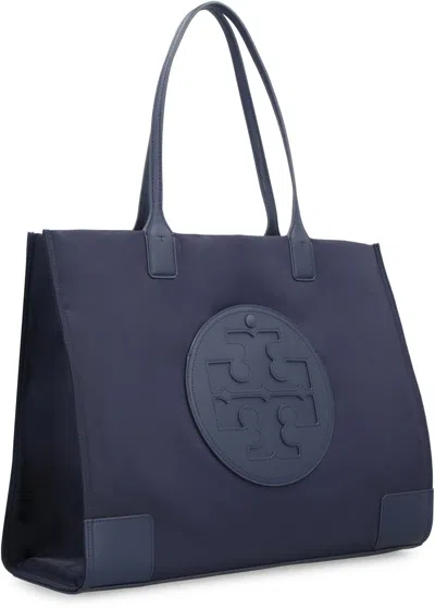 Tory Burch 'ella Small' Blue Tote Bag With Tonal Logo Detail
