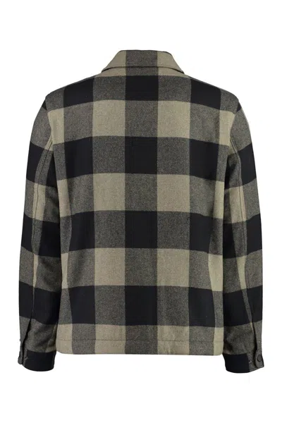 Woolrich Wool Blend Overshirt In Gray