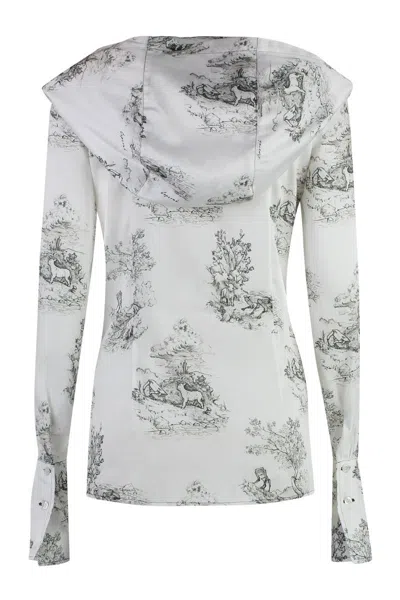 Coperni Printed Twill Shirt In Neutral