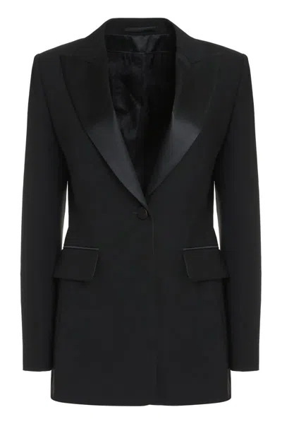 Max Mara Gara Single-breasted One Button Jacket In Black