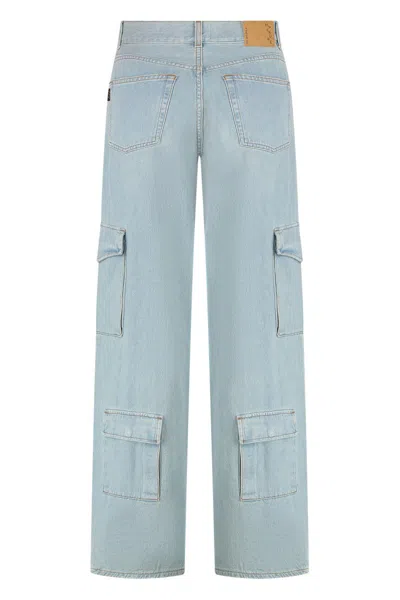 Haikure Cargo Pockets Wide Leg Trousers In Blue