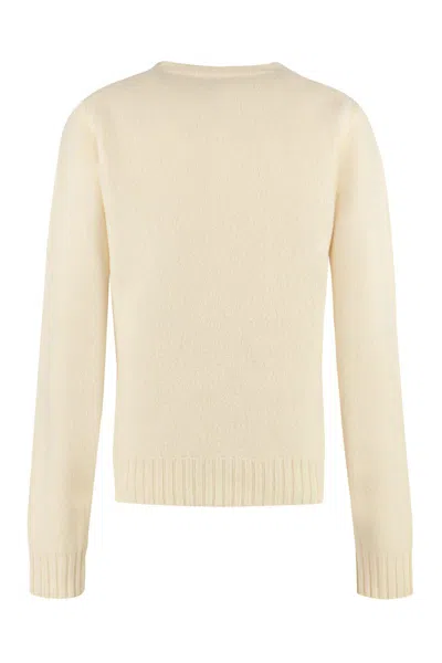 Jil Sander Crew Neck Wool Sweater With Textured Knit