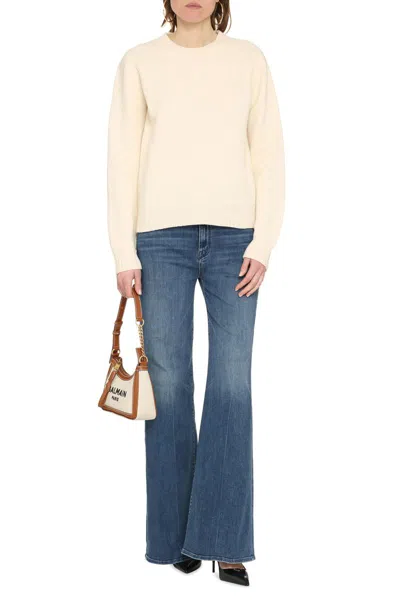 Jil Sander Crew Neck Wool Sweater With Textured Knit