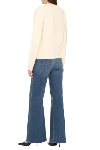 Jil Sander Crew Neck Wool Sweater With Textured Knit