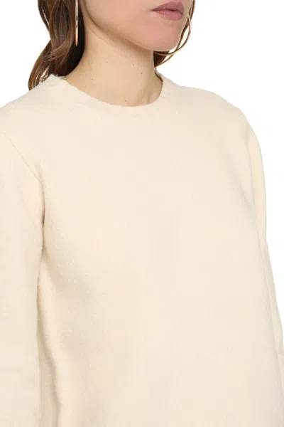 Jil Sander Crew Neck Wool Sweater With Textured Knit