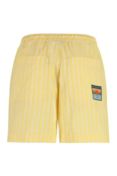 Maison Kitsuné Cotton Bermuda Shorts In Yellow