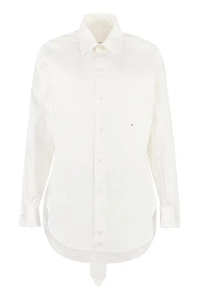 Maison Margiela Women's Long Sleeve Cotton Shirt In White