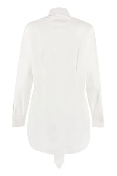 Maison Margiela Women's Long Sleeve Cotton Shirt In White