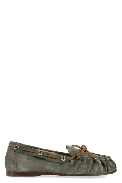 Sartore Suede Loafers In Green