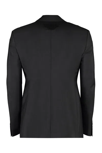Prada Padded Shoulders Wool And Mohair Blazer