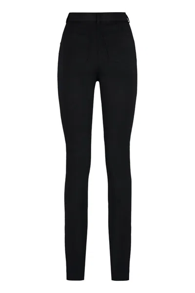 Sportmax Trousers Virgin Wool Belt Loops In Black