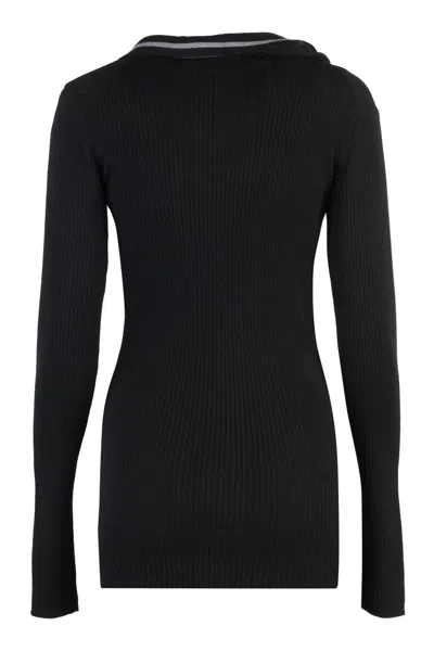 Y/project Y Project Black Wool Mini Dress In Black
