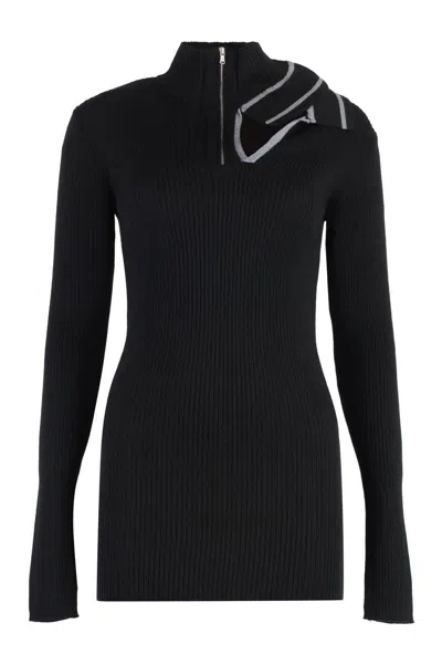 Y/project Y Project Black Wool Mini Dress In Black