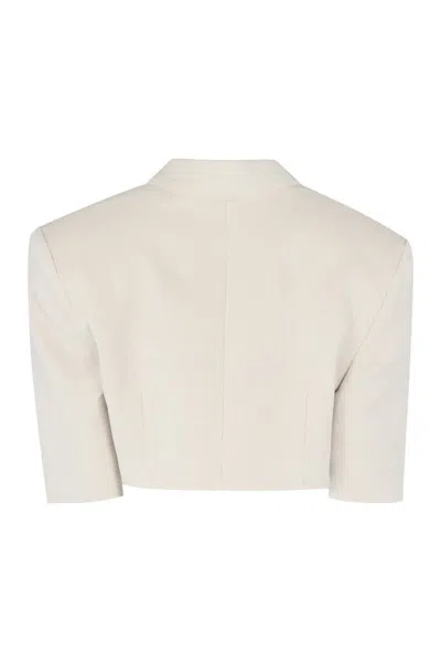 The Mannei Cropped One Button Jacket With Lapel Collar